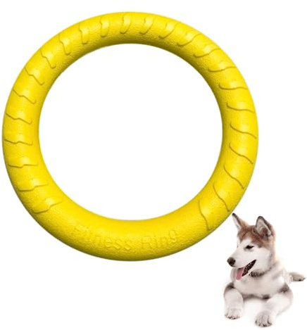 JINRETUTE Anillo de mosca para perro, anillo de fitness flotante para perro, juguetes de disco volador para perros al aire libre, juguetes masticables duraderos para entrenamiento al aire libre,