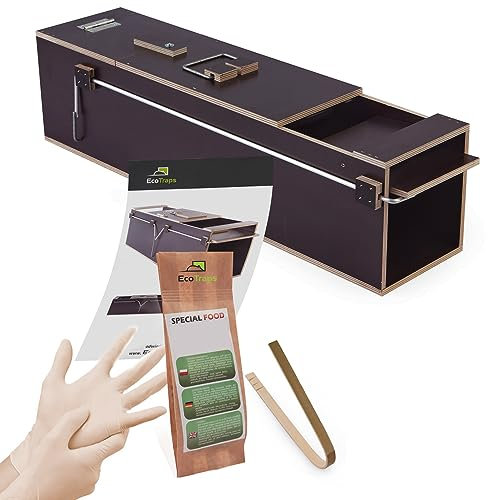 EcoTraps Piège à martres vivant 75 cm – En bois étanche – Attire les martres – Piège à martres – Piège à martres – Piège à martres avec pince, gants en aluminium, leurre et manuel d'utilisation
