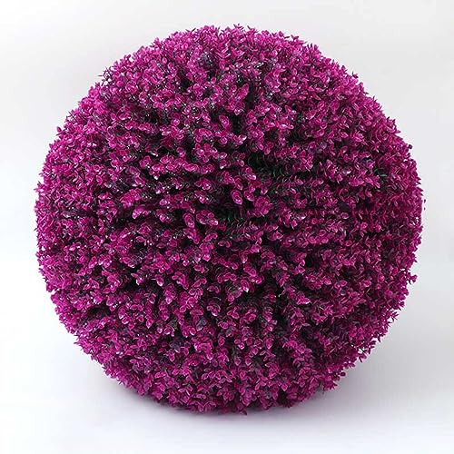 BISISO – Bola de planta artificial, 1 cuenta, púrpura, redonda, 50 cm, plástico, decoración interior y exterior, boda, interior y exterior, decorativo y colorido, ARTIFICIAL_PLANT, boj
