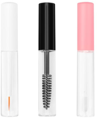 Acooruiteng Wimpernbürste mit Behälter 5ML Leere Mascara Flasche Wiederverwendbar Lipgloss Behälter Leer Tragbare Empty Mascara Tube(3 Stück)