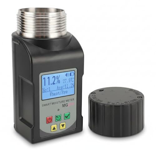 Tnfeeon Tester per Cereali con Display LCD Portatile Mini Misuratore di umidità per Cereali per caffè, Cacao, Riso, Grano, 25 Tipi