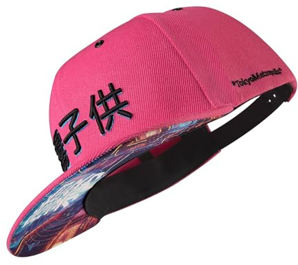 Nebelkind Cappellino Snapback per Uomo e Donna Cyberpunk Giappone Taglia unica Cappello da baseball Unisex Stile da Strada Cappello da baseball con Visiera Piatta Taglia unica, Rosa, Taglia unica