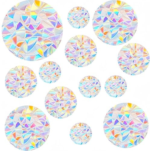 Adhesivo para ventana – Pegatina para ventana, arco iris con efecto prisma, protección contra aves, pegatinas anticolisión, decoración de ventanas para puertas y ventanas, para puertas y ventanas