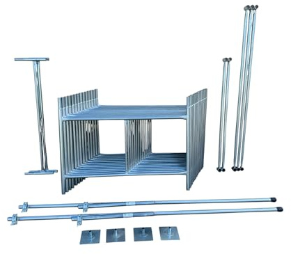 Toptower Classic 7.2m (WH) DIY Galvanised Scaffold Tower (4 x 4' Base) (Basic Kit with Stabilisers)