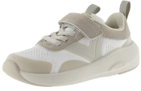 Victoria Baskets Unisexe Kai Barefoot Maille & Bande Auto-Agrippante & Lacets Élastiques 1172100 pour Enfants Blanco 25