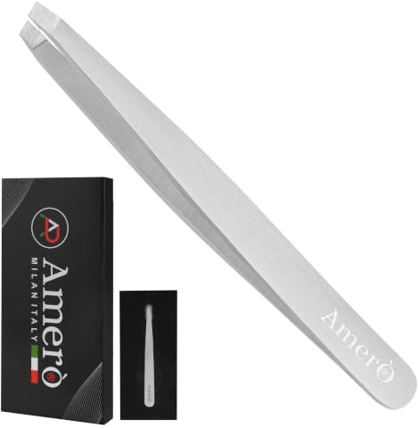 Professional Eyebrow Tweezers – Precision Stainless Steel Plucking Tool for Hair Removal, Fine Tip Beauty Tweezer for Brows, Face & Ingrown Hairs – Anti-Slip Grip Grooming Tool (Silver)