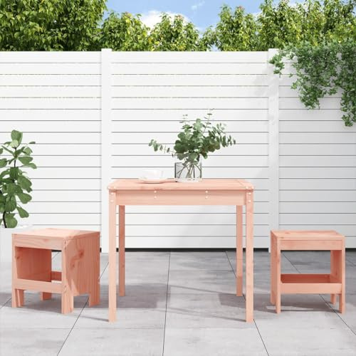 WSJHUHK Juego de bistró de jardín de 3 piezas de madera maciza Douglas