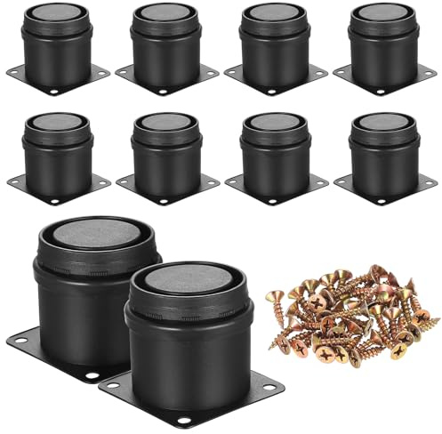 10 PcsPatas para Muebles Regulables, 5cm Patas Regulables para Muebles, Pies Niveladores Ajustables 0-10mm, pPatas de Armario, Patas Nivelador para Mesas de Centro Sillas Sofá Cama Pies + tornillos