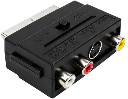 AYHYHLJZJ Scart su 3 prese RCA in/out convertitore per connessione video AV audio, adattatore AV RCA compatibile con TV, DVD, registratore, proiettori, con connettori Scart a 20 pin
