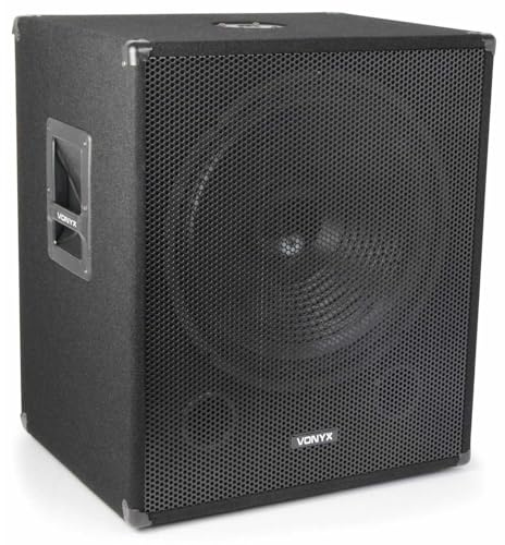 Vonyx SMW18 Subwoofer pasivo para Discoteca, subwoofer de 18 Pulgadas, 1000 vatios, Altavoz de Graves Estable para Fiestas, woofer, Altavoz pasivo para DJ con Revestimiento de Fieltro en Negro