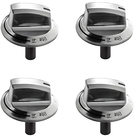 Upgraded 5304525746 A03546301/02/03 5304504839 Gas Stove Knobs for Frigidaire Stove, Laser Engraving Sign Knob for Frigidaire Stove FFGC3026SS FFGC3626SS FFGC3626SWC (Size:2.24IN Material:ABS749)