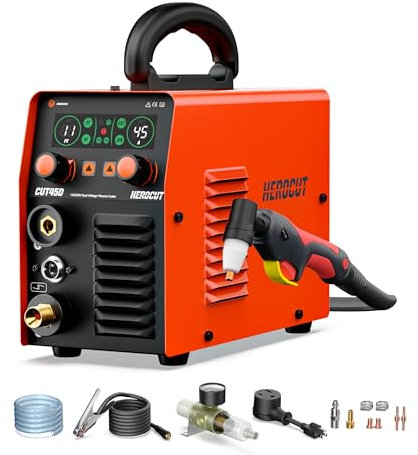 Herocut Plasma Cutter, CUT45D 45Amp Dual Voltage 110/220V IGBT HF Digital Display Plasma Cuttering Machine