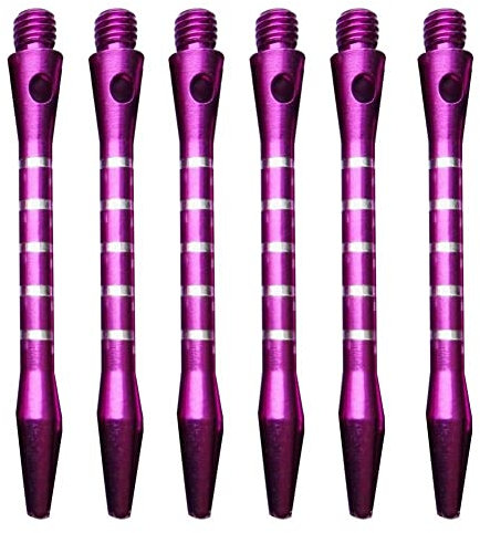 Harrows Dart-Schäfte, Aluminium, 52 mm, mittelgroß, mit Standard-Gewinde in 6 Farben, erhältlich mit 4,5 mm Pfeilfischen, 6 Stück