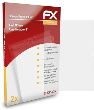 atFoliX Skärmskydd är kompatibel med OneXPlayer One-Netbook T1 Skyddsfilm, antireflekterande och stötdämpande FX Film (2X)