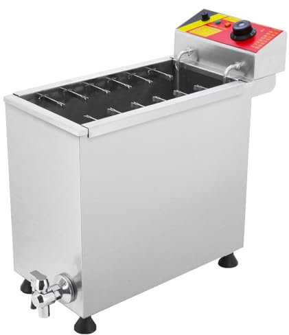 Oiyekntd Freidora para Perros de maíz Máquina para Hacer palitos de Perritos Calientes y Queso Comercial de 25L, freidora de palitos para Perritos Calientes y Queso para Cocina, Restaurante, Tienda