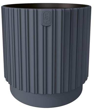 DIKEL Vaso da fiori rotondo Ø 40 cm altezza 40 cm | Sottovaso in plastica di alta qualità | Vaso per piante per interni ed esterni | Vasi da fiori con inserto in stile minimalista moderno | Antracite