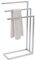 FRAMADO - Handtuchhalter Stehend - Handtuchständer Freistehend - BxTxH 45 x 21 x 84 cm - aus Metall, mit 3 Stangen und Anti-Rutschpads, Stabil, EU Produkt, ohne Montage - Badetuchhalter FORTE Silber
