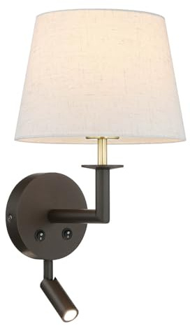 XiNBEi Lighting Bedside Wall Lights with On Off Switch & Reading Light