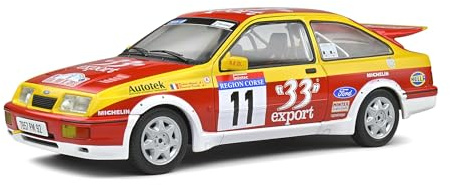OPO 10 - Auto in Miniatura Compatibile con Ford Sierra RS 500 Red #11 Auriol/OCCELLI Tour DE Corse 1987-1:18 Solido - 1806103