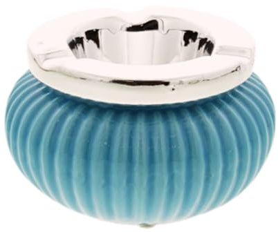 Riyashop Ashtray Wind Ashtray Ceramic Table Ashtray with Lid Colourful Colours (White)