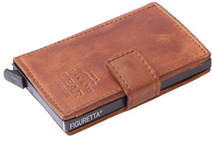 Bear Design Antic Kartenmappe Geldbörse Cognac 16x9x3cm Lederbörse Geldbeutel