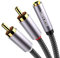 DuKabel Adattatore jack Cinch - Presa da 3,5 mm a 2 X spina Cinch audio stereo Y cavo bianco rosso con 99,99% 4N-OFC e 3 schermature - Serie Top (30 cm)