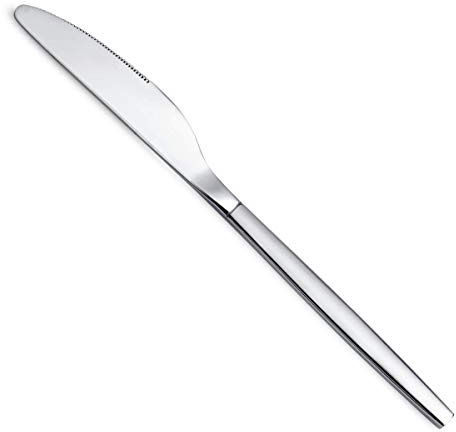 Berglander Dinner Knives Set Of 6, Stainless Steel Shiny Modern Dinner Knife, Butter Knife Table Knives Dishwasher Safe