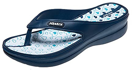 JOMIX Chanclas Mujer Verano con Flores Sandalias de Dedo Mujer con Cuña Playa Piscina Mar