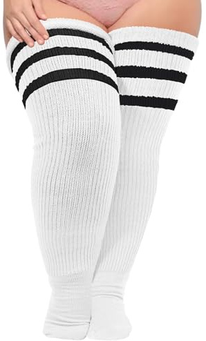 Moon Wood dam Plus Size Stripes Modestrumpor