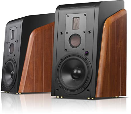 HiVi-Swans M300MKII Active 3 Way Bookshelf Speaker, Powered Living Room Speaker, Hi-Res Sound, Wireless Connection with Bluetooth 5.0 apt-X HD, 6.5 Inch Woofer, Isodynamic Ribbon Tweeter.
