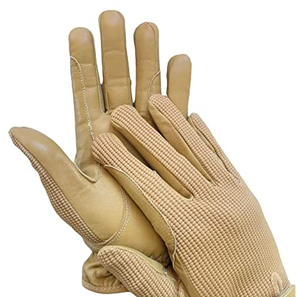 mustang eq Ladies Horse Riding Women's Gloves Beige Equestrian Real Leather & Cotton Premium Quality in Beige (Small)