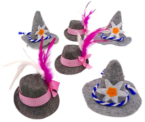 BF souvenirer 6 stycken bordsdekoration kostym hatt – traditionell hatt bröllop födelsedag traditionell bayersk dekoration bordsdekoration små dräkter hattar