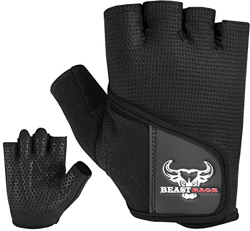 Beast Rage Fitness-Handschuhe, Trainingshandschuhe für Damen und Herren vollständig gepolstert, Handgelenkstütze,für Crossfit, Bodybuilding Krafttraining, Radfahren