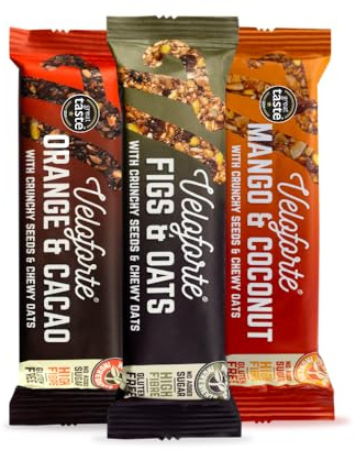 Veloforte Oat Snack Bars | Zero Added Sugar | Variety | 12-Pack | Gut-Healthy Whole-Food Bars with Real Fruits & Seeds | Zero Artificial Ingredients | For Daily Health