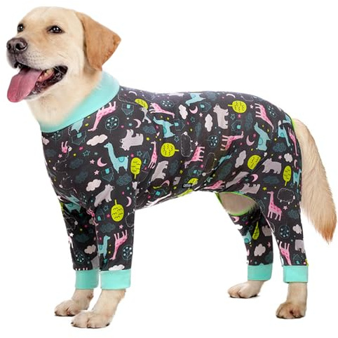 Oslueidy Traje de Recuperación para Perros Después de la Cirugía, Traje de Recuperación para Perros Pijama Traje de Recuperación para Perros Grandes y Medianos Traje de Cirugía (Azul Gris, 3XL)