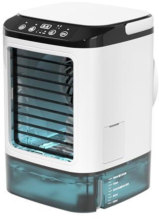Condizionatore Portatile 900 ml, Raffreddatore d'aria 4-in-1, 3 Velocità, Camera da l'ufficio,Luci LED a 7 colori,Regalo