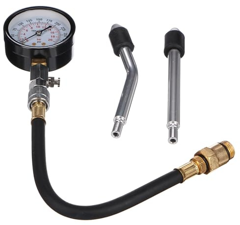 SIXTOL Engine Tester - Set di 4 tester di compressione per motori a benzina, 0 – 20 bar, 4 pezzi, misuratore di compressione, tester di compressione per motore a benzina, 0 – 300 psi