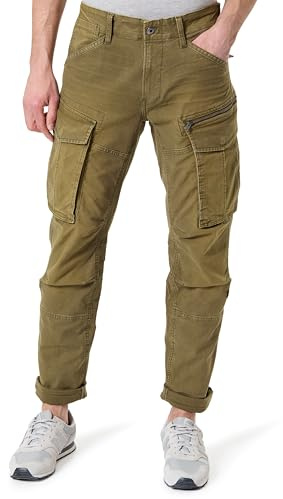 G-STAR Rovic Zip 3D Regular Tapered Pants, Pantaloni, Uomo, Verde Scuro (Vintage Dust Dark Olive D02190-E172-H516), 33W / 34L