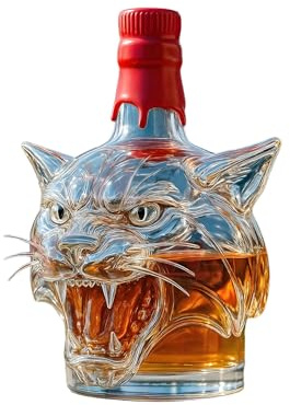Caraffa Per Whisky | Caraffa in per Whisky e Vino - Contenitore Bevande Testa Di Tigre, Oggetto Da Collezione Regalo Uomo Per Padre Marito Fidanzato