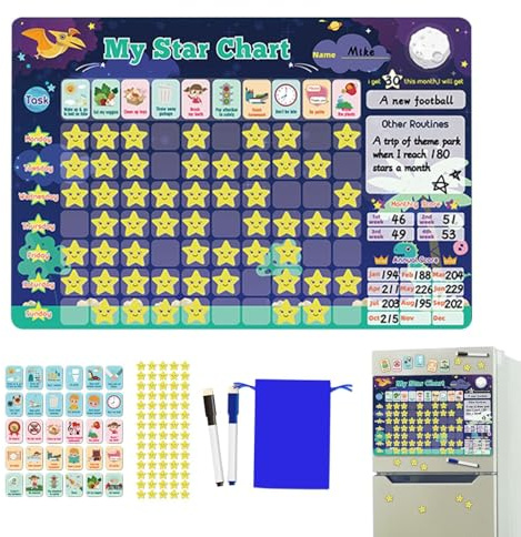 Tabla de tareas para niños, tabla de tareas magnética, tablero de seguimiento de responsabilidad, de recompensa de comportamiento colorido para tareas diarias, fuerte sujeción magnética para