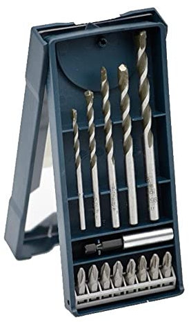 Brocas multiusos de Bosch Professional, 14 piezas, juego Mini-X-Line de brocas universales con portapuntas magnético y puntas PH2 y PZ2 para azulejos, madera, hormigón, piedra y metal