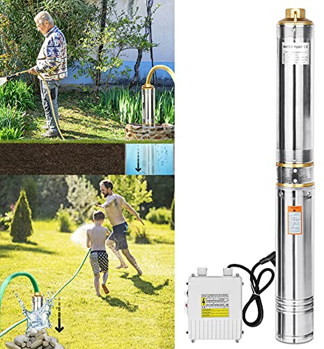 Aufun Pompa Sommersa 1100W, pompa per fontana profonda con portata di 4000 l/h, portata 81 m, per fontane, irrigazione da giardino o uso domestico (1.1kW/1.5hp)
