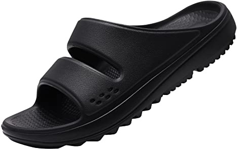 Evshine Orthopedic Sandals for Women Arch Support Recovery Slides Cloud Slippers for Plantar Fasciitis | Extremely Comfort, Black 39