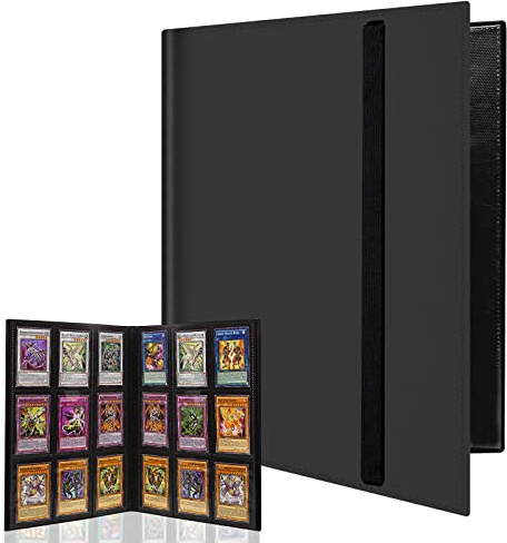 WAIZHIUA 9-Pocket Trading Card Binder 540 Pockets PU Leather Card Binder Trading Card Album Card Folder with Elastic Strap for Pokemon Yu-Gi-Oh Sports Cards, 30 Sheet
