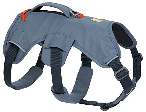 RUFFWEAR Mehrzweck-Hundegeschirr mit Griff, Web Master, verstellbares, Geschirr, 2 Leinenbefestigungen, für den täglichen Gebrauch, Slate Blue, S