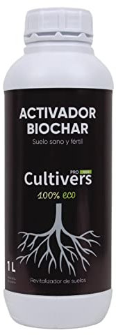 CULTIVERS Activador de Biochar 1 L. Potenciador de Carbón Vegetal para Plantas. Mejorador de Estructura del Suelo. Regulador pH de los Suelos Muy ácido. Aumenta producción de los Cultivo
