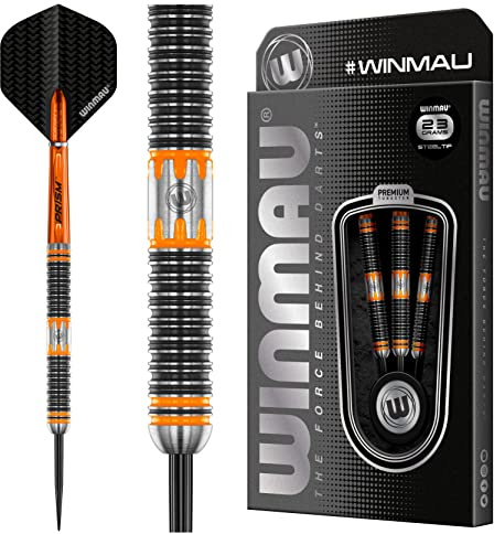 WINMAU Nitin Kumar 23 Gram Professionell Stålspets Volfram Dart Set med dartflygs och stjälkar