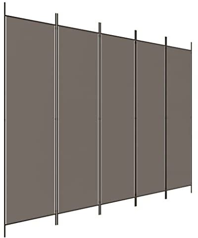 vidaXL Divisorio a 5 Pannelli Antracite 250x220 cm Tessuto