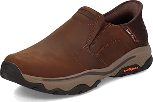 Skechers Men's Craster-Lanigan Hands Free Slip-in Men's Casual, Red Brown Pebble, 9.5 Medium, US