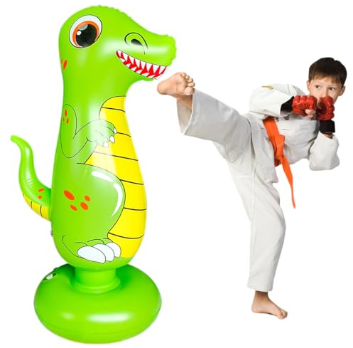 Tung boxningssäck för barn boxning dummy uppblåsbara dinosaurier svala roliga leksaker för pojkar sport gåvor utomhusaktiviteter gårdsspel